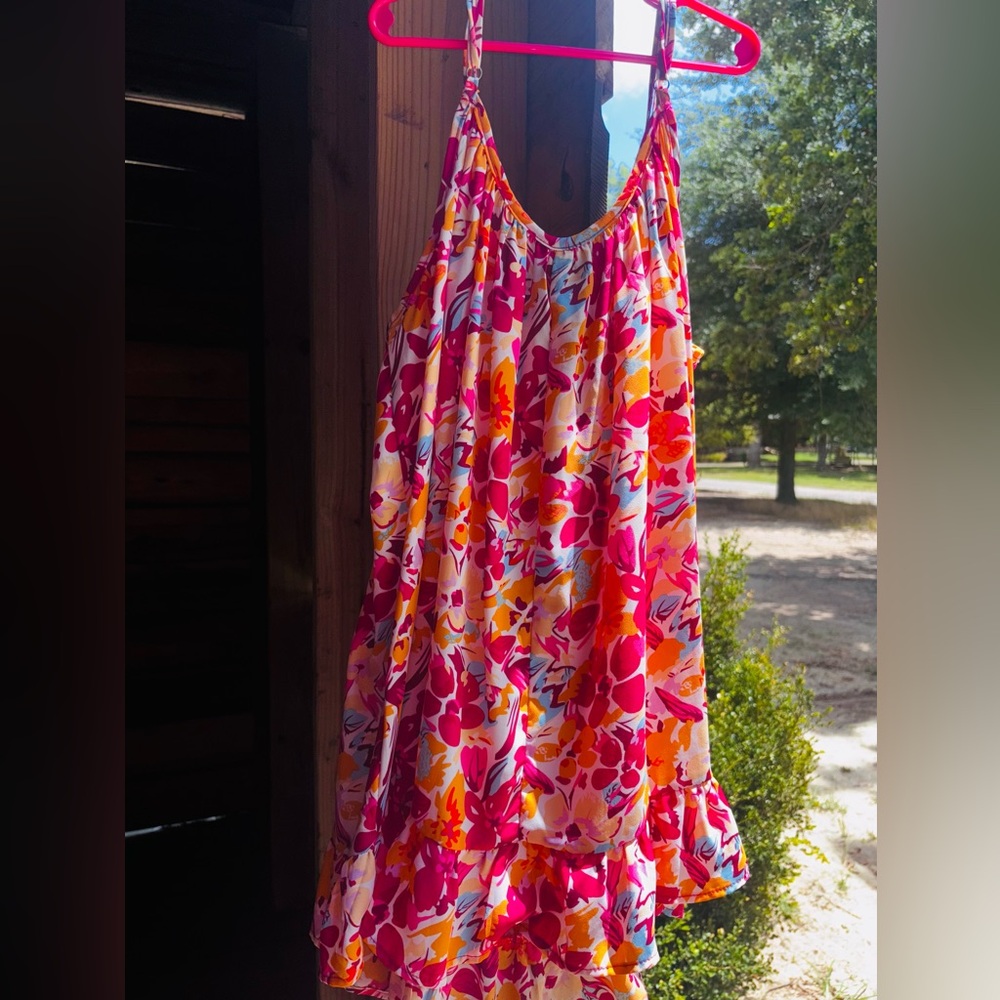 Floral Sleeveless long top/short dress *SOLD*